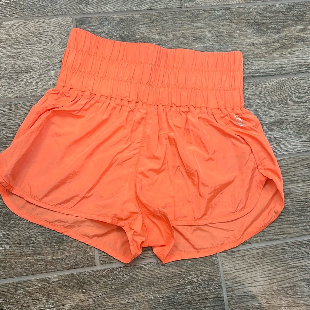 Free People FP Movement way home shorts high waist orange tangerine neon medium